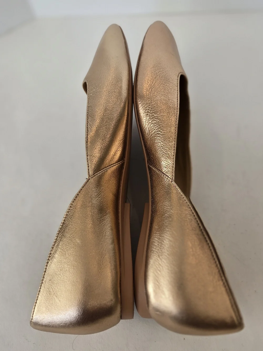 Naturalizer Women's Metallic Rose Gold Square-Toe Flats